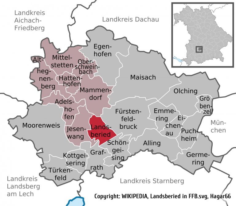 Übersichtsplan - Lage der Gemeinde Landsberied