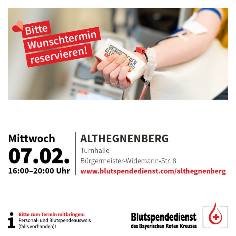 Blutspenden Althegnenberg 07.02.2024